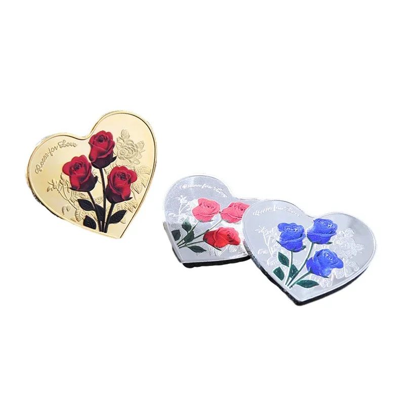 

Valentine Heart Red Rose Shape Love Commemorative Coins Wedding Decoration Decoration Supplies Memorative Coin