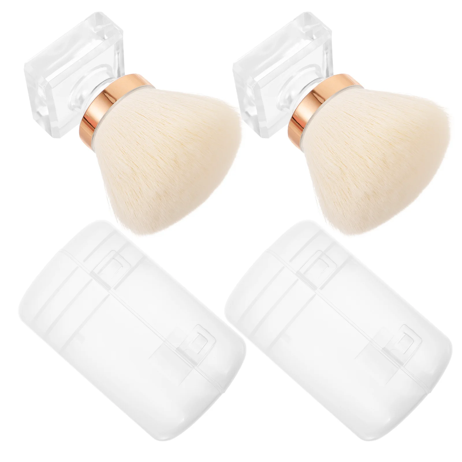 

2Sets Premium Powder Brush for Foundation and Loose Pressed Powder Artificial Fiber Makeup Brushes Soft Non-Shedding Travel Face