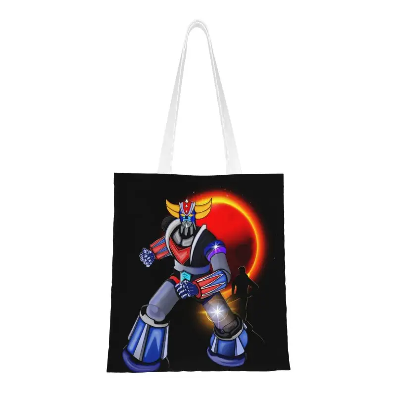 Goldorak Grendizer artykuły spożywcze torby na zakupy śliczny nadruk płótno Shopper torba na ramię Anime UFO Robot Goldrake torebka