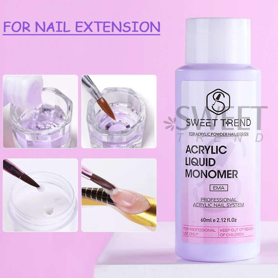 60 ミリリットルモノマーアクリルネイル液体プロフェッショナルネイルアートエクステンション彫刻ネイル用品 DIY クリスタル液体サロンマニキュアツール ﻿