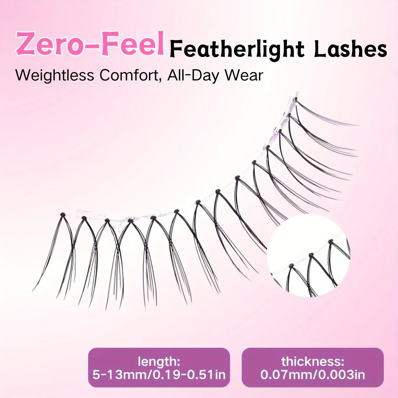 5 Pairs C curl U Shape Natural-Looking Reusable False Eyelashes, Natural Long And Thin False Eyelashes,Suitable For Light Makeup