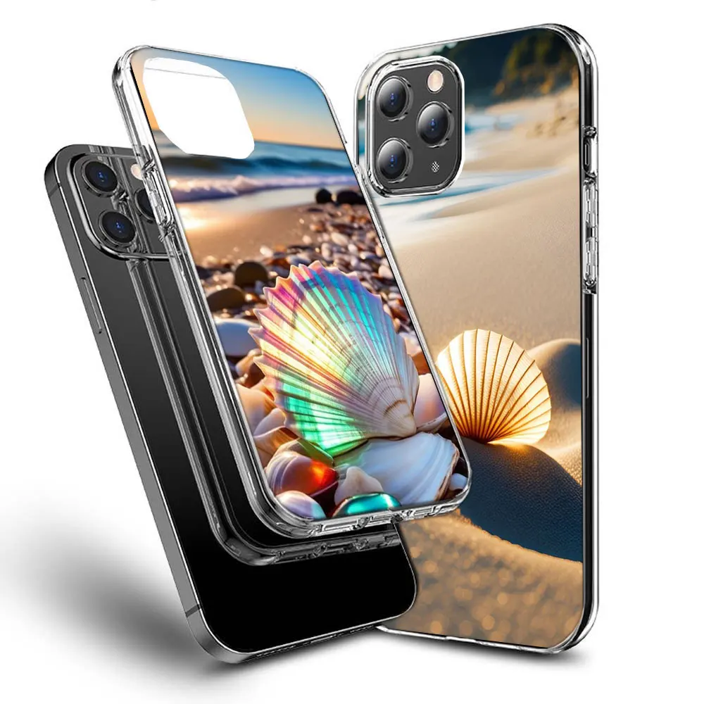 Gleaming Shells Gracing the Sand Phone Case For Apple Iphone 15+ 14 Plus 16 Pro Max 12 13 Mini 11 Pro X XS Max XR Cover Shell Co