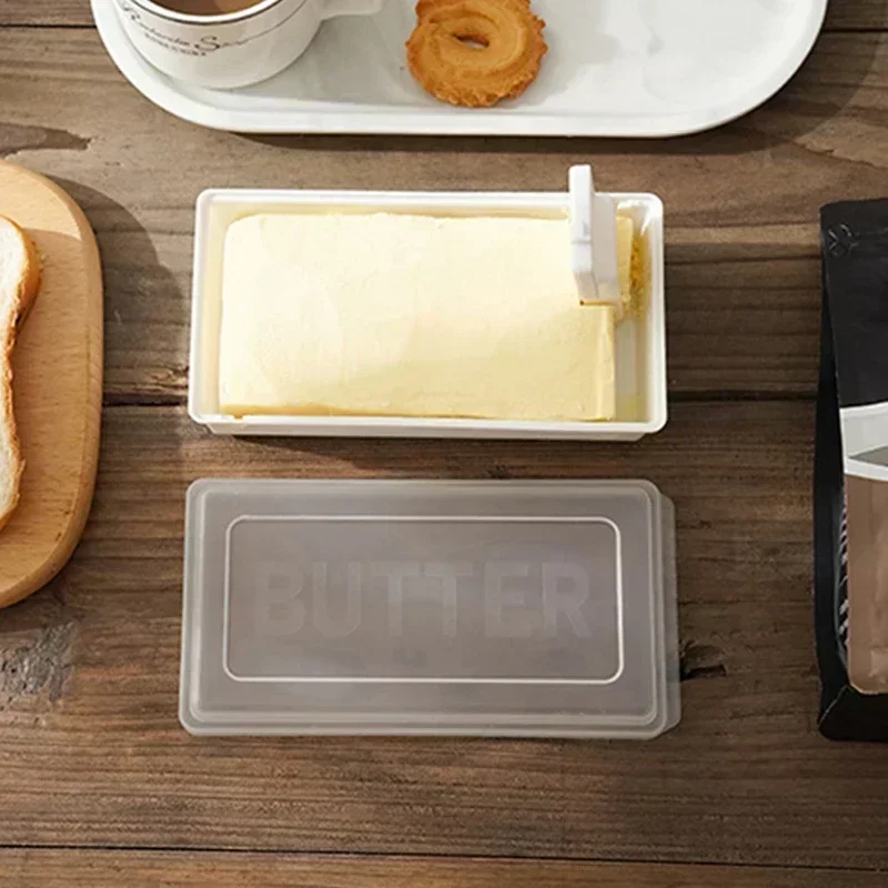 1Pc Butter Dish with Cover Butter Fresh-keeping Box with Cutter Slicer Countertop Butter Box for Home Cheese Storage Box