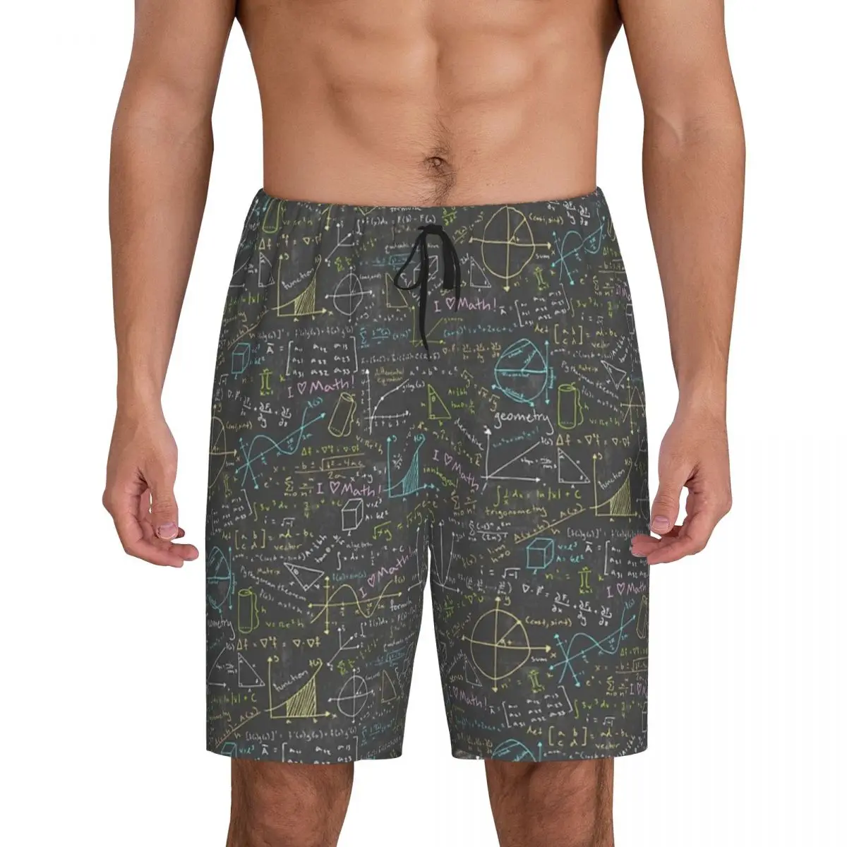 

Custom Math Lessons Short Pajama Pants Men Sleepwear Sleep Lounge Bottom Shorts Sleeping Pants
