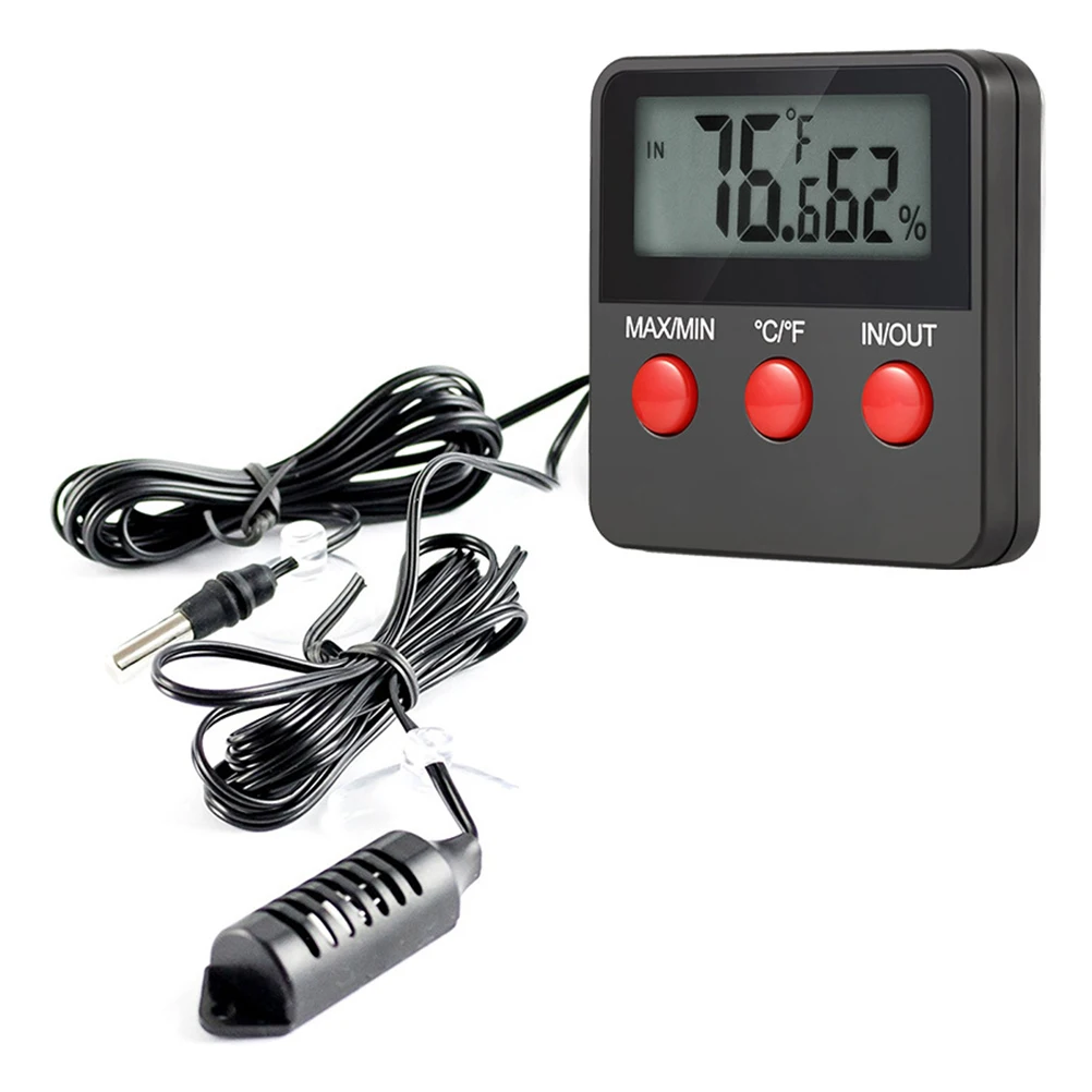 

Digital Temperature Humidity Meter Black Portable Hygrometer Thermometer For Home Office Warehouse Wall Mount Display