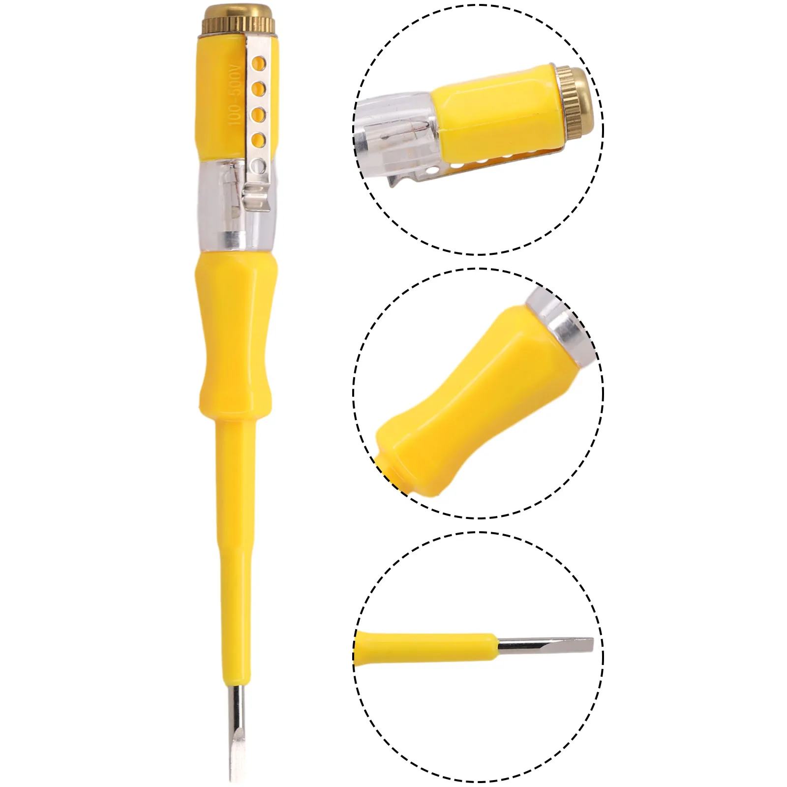 Electrical test pen with noncontact voltage indicator Long life bulb wide application measuring range 100 500V