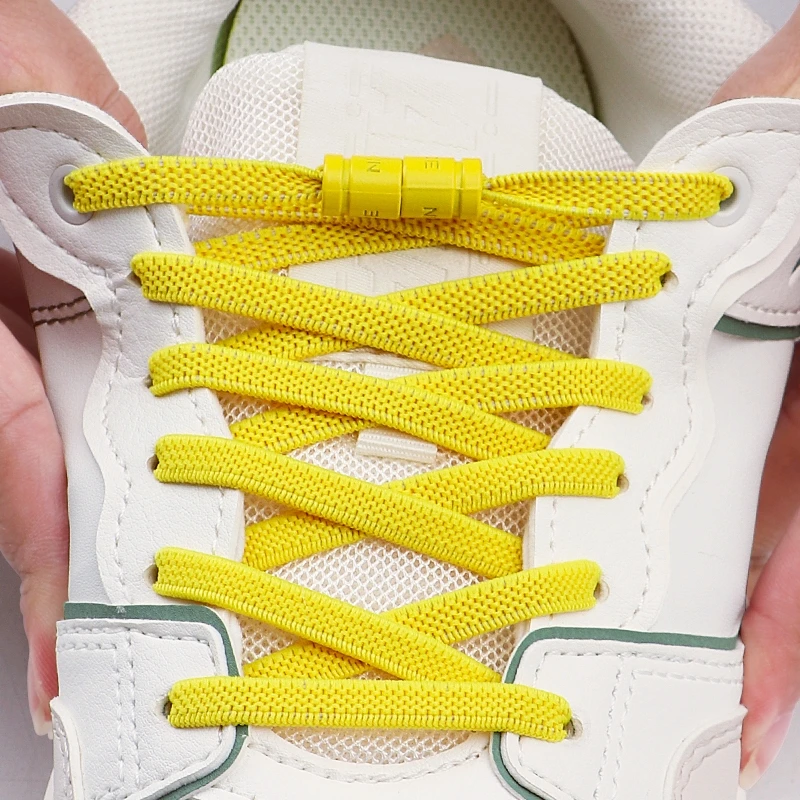 

1Pair No tie shoelaces Capsule Buckle Shoelace Sneakers Flat Elastic Laces Kids Adult Shoe Accessories