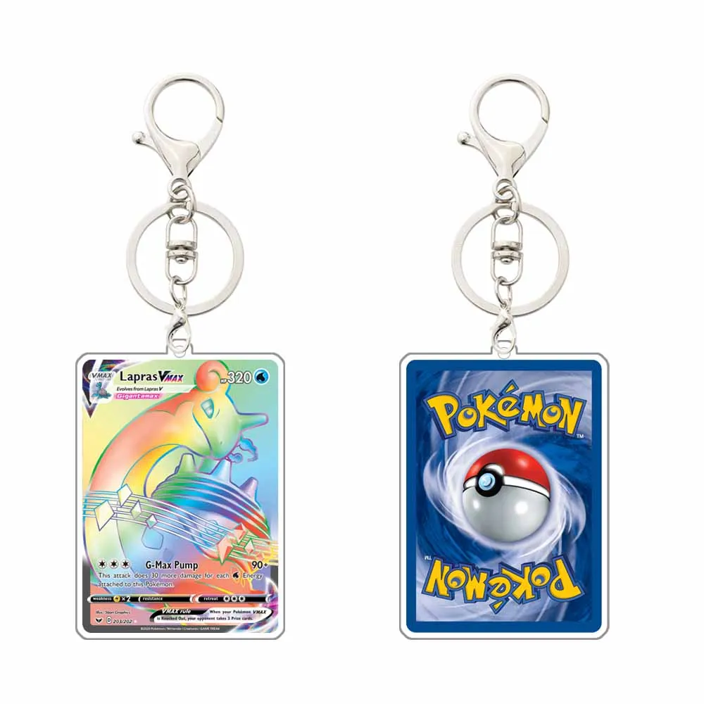 البوكيمون أنيمي ميو Charizard Leafeon Glaceon Umbreon Gardevoir Morpeko Lapras الكرتون سلسلة مفاتيح مصنوعة من الأكريليك قلادة الديكور