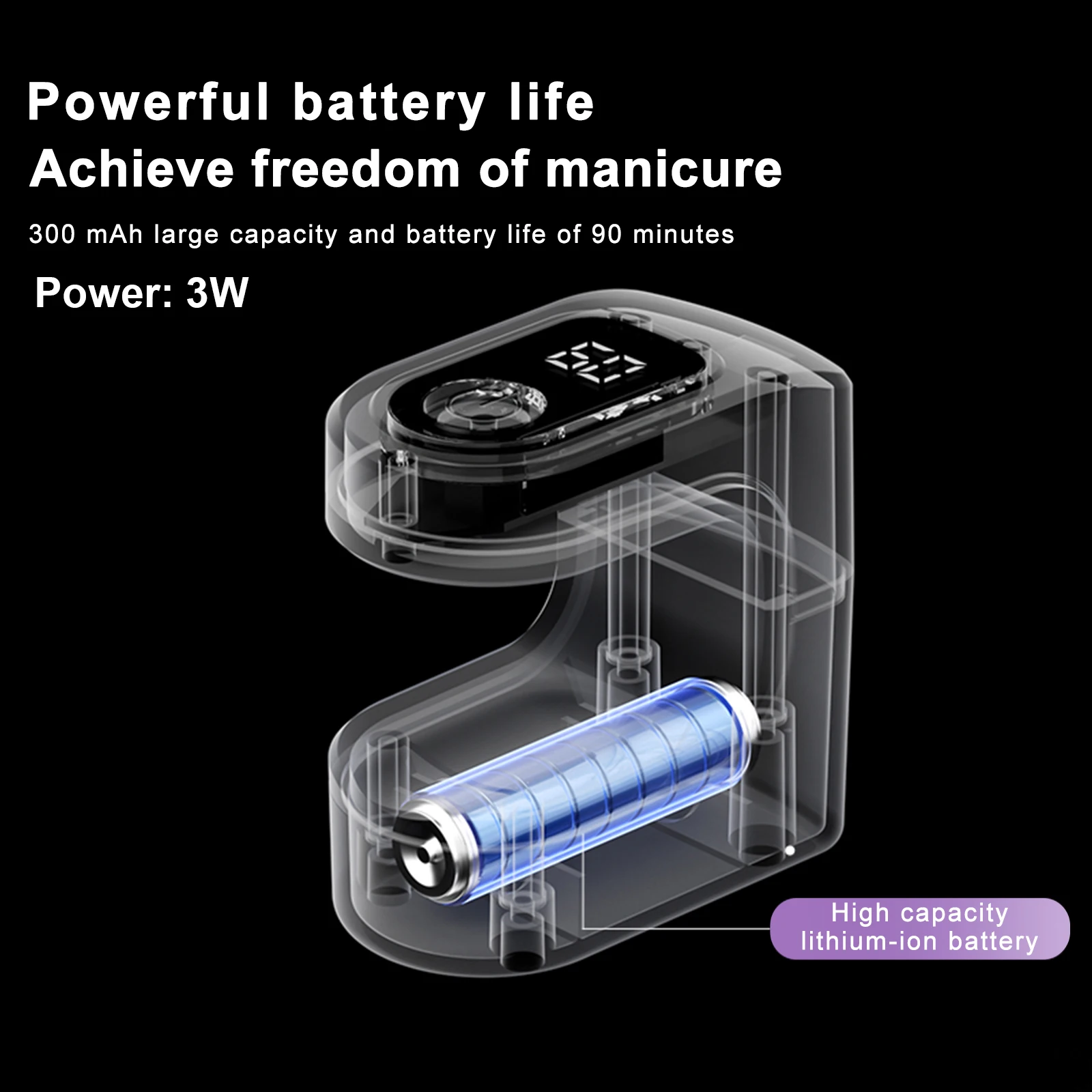 LIMEGIRL Mini-nagellamp Sneldrogende gel-nagellamp Wit Zwart Paars Draagbaar UV/LED-licht voor doe-het-zelf-nagelkunst met slimme sensoren