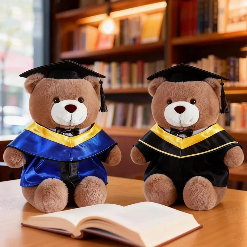 2026 New Graduation Bear Plush Doll 30cm Cute Colorful Doctor Bachelor Bear Animal Stuffed Toy Home Decor Gift For Children