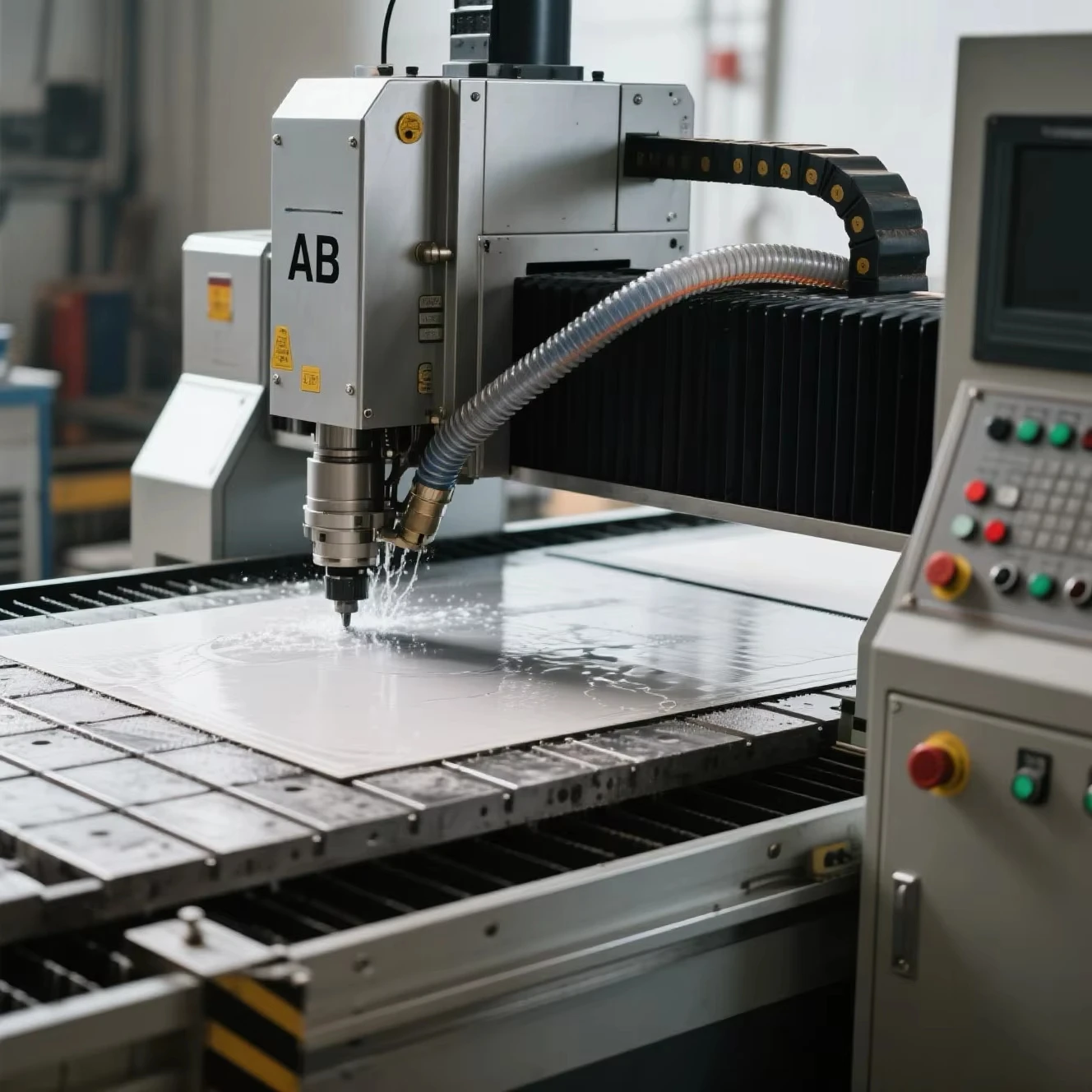 QIANRUI 3-Axis QR-ATGS3015 CNC Water Jet Cutting Machine Metal/Glass/Stone/Rubber/Food 0.1mm Accuracy High-Power Multi-Voltage