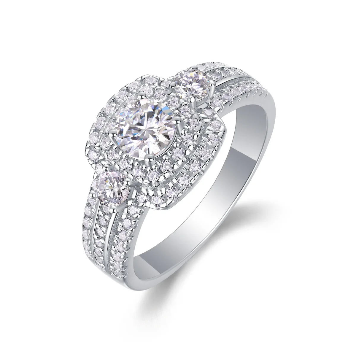 JEWLARA Moissanite Light Luxury Ring, Temperament Does Not Fade Ins Style 925 Sterling Silver Ring