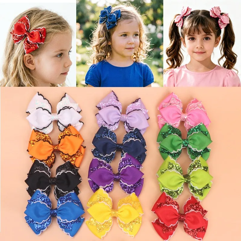24-pezzi-di-fiocchi-per-capelli-da-bambina-fermagli-per-capelli-da-4-pollici-con-nastro-a-balze-bordi-solidi-fermagli-a-scatto-barrette-glitterate-accessori-per-capelli-per-bambini-confezione-all'ingrosso