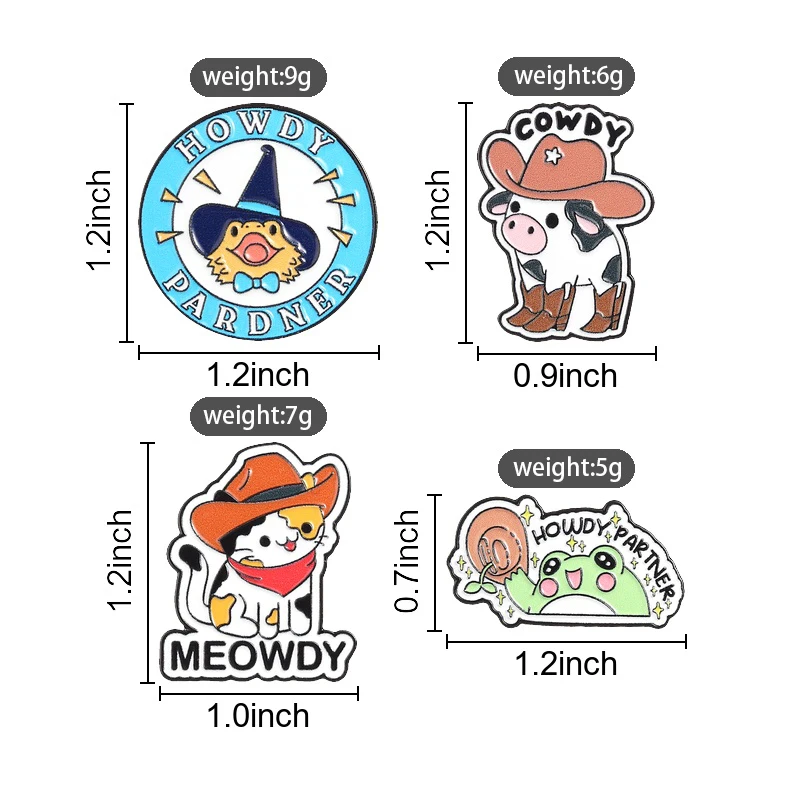 4-7 Stück/Set Turbo Granny Glückskatze Flork Meme Emaille-Anstecknadel Motivierende Zitate Blumen-Abzeichen Anime-Charakter Enten-Brosche Schmuck Geschenk – Detail 11