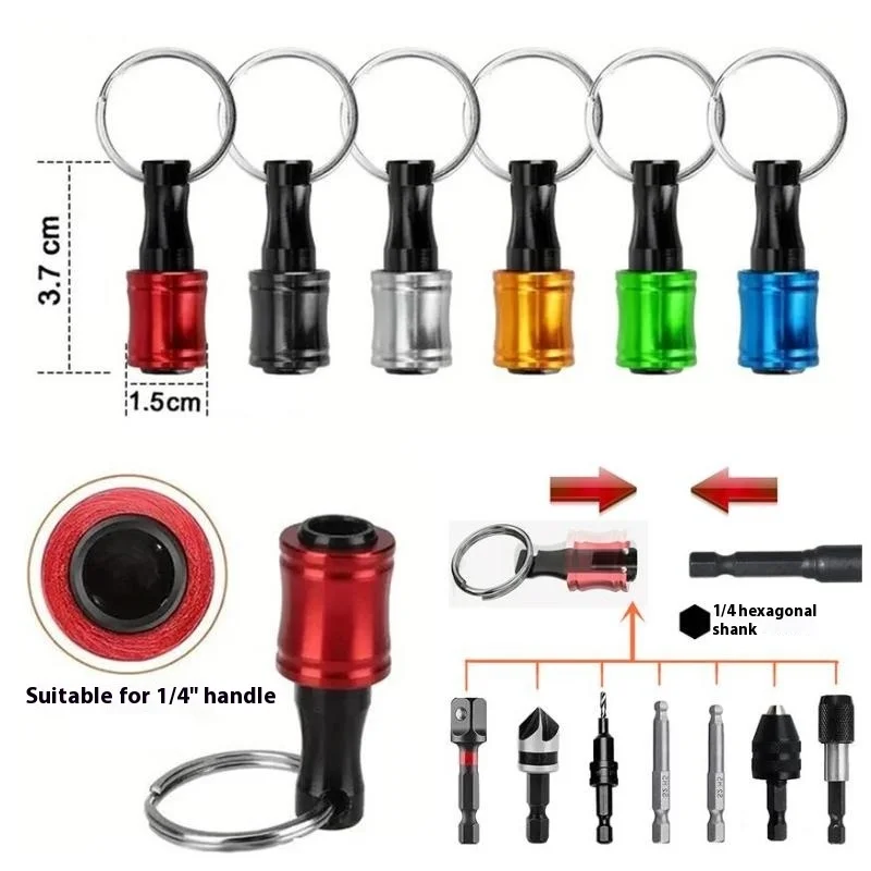1/4 "haste hexagonal chave de fenda cabeça titular haste extensão chaveiro adaptador broca substituição rápida ferramenta portátil