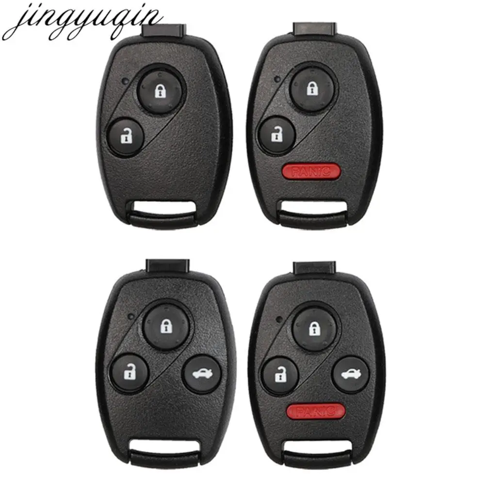 

Jingyuqin Remote Car Key Shell For Honda Accord Civic CRV Pilot Insight 2/3/4 Buttons Fob Auto Case No Blade Replacement