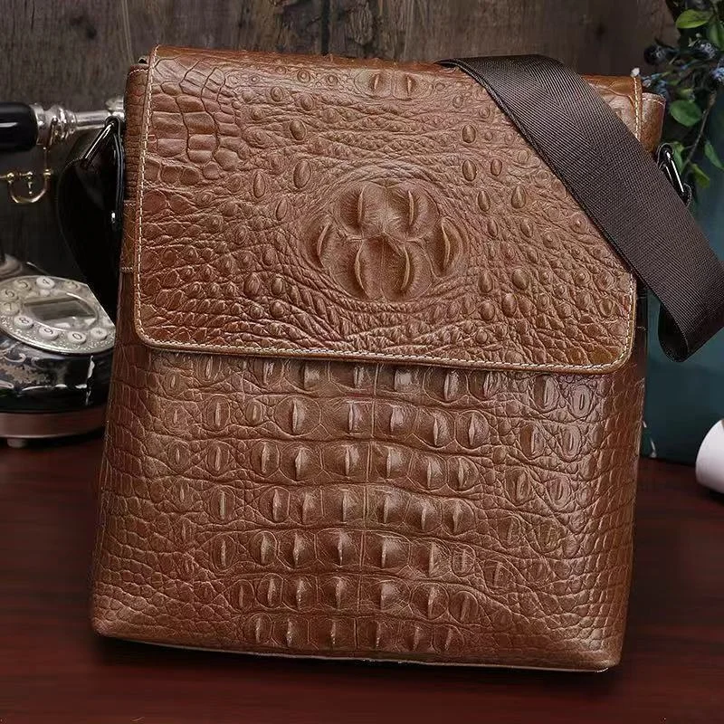 Luxury Genuine Leather Shoulder Bag For Men Casual Crossbody Bag Cowhide Messenger Bag Male Business Shoulder Strap Handbag