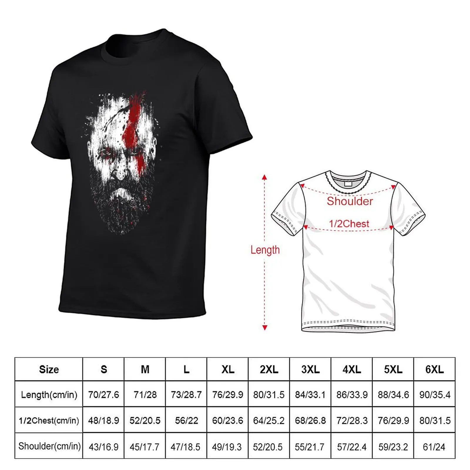 Kratos T-Shirt oversized graphic tee Aesthetic clothing blanks designer shirts mens t shirts pack