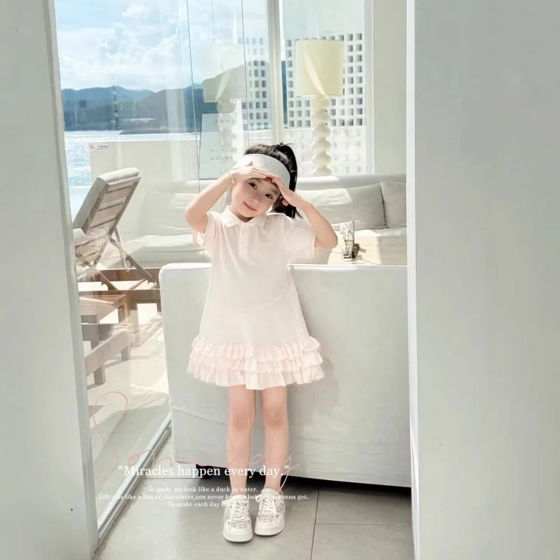 

26New Spring and Summer Children's Clothing MCGirls' Summer Hot-Selling College StylepoloCollar Dress