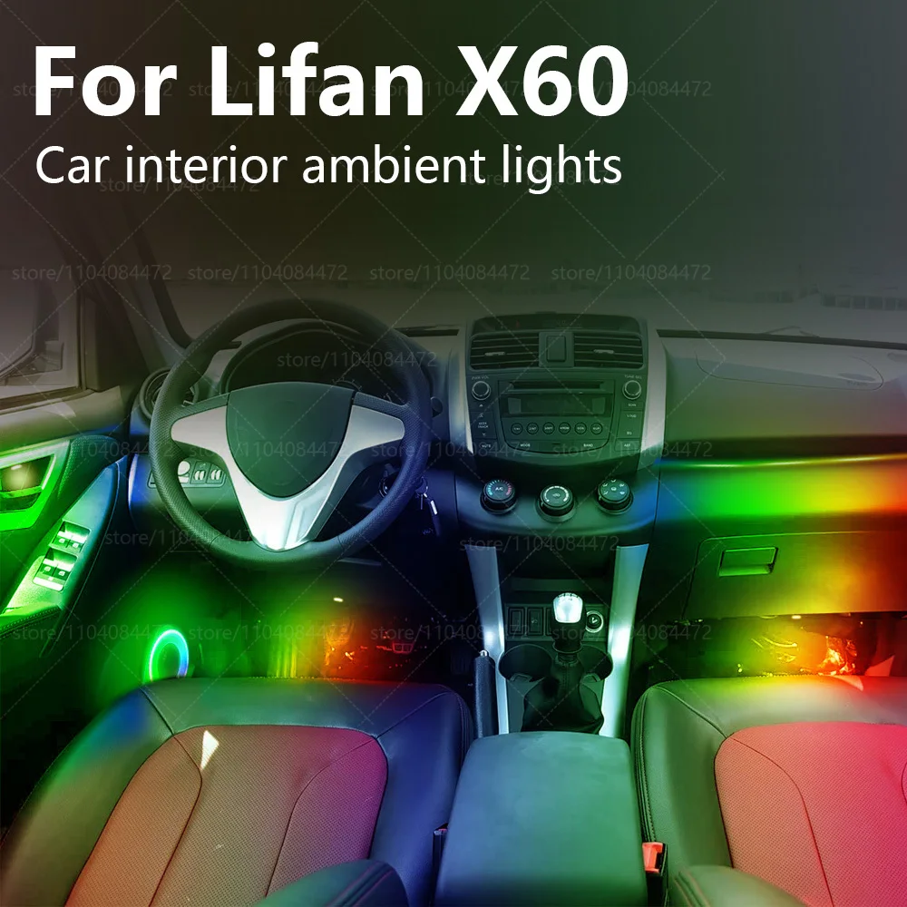 

For Lifan X60 22in1 RGB Car Interior Acrylic Car Ambient Lights RGB Hidden Acrylic Strip Decoration Atmosphere Accessories