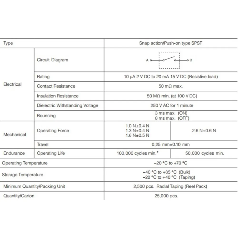 20Pcs Japanese Small Micro Reset Button Switch Micro Button Straight Plug-in 2 Feet Round 6*6*7 Tact Switch