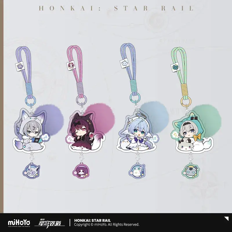 [Genuine] miHoYo Game Honkai Star Rail Q-version Acrylic Pendant Silver Wolf Kafka Firefly Anime Prop Keychain Cosplay Xmas Gift