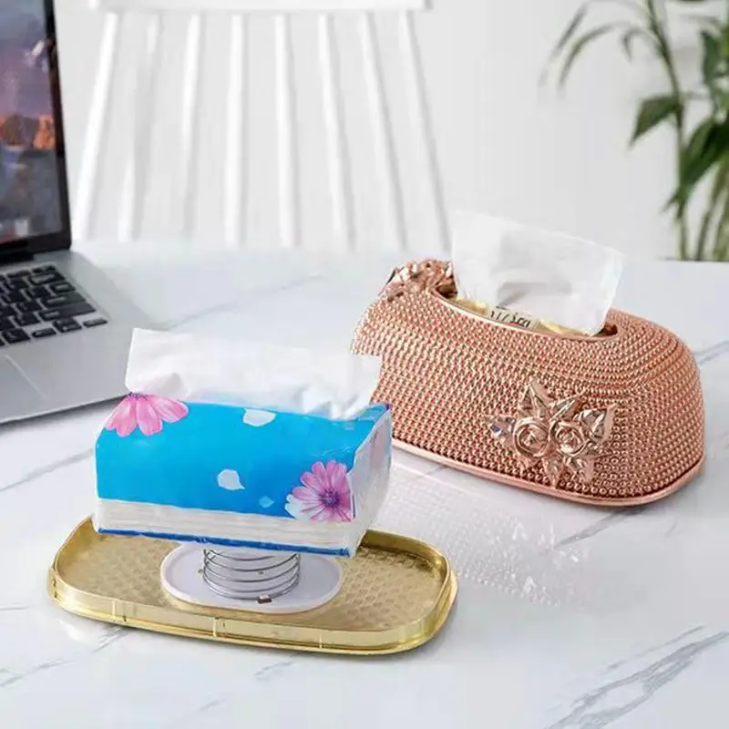 Tissue Box Spring Support Automatic Lifting Stretcher Tissue Pusher Lifter Spring Space Saving Car Paper Towel Dispenser Holder