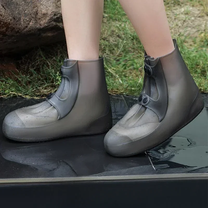 Hot Sale PVC Outdoors Waterproof Shoe Cover Reusable Adult Men & Women Rain Boots Fashion Non-slip Dustproof Rain shoe protector