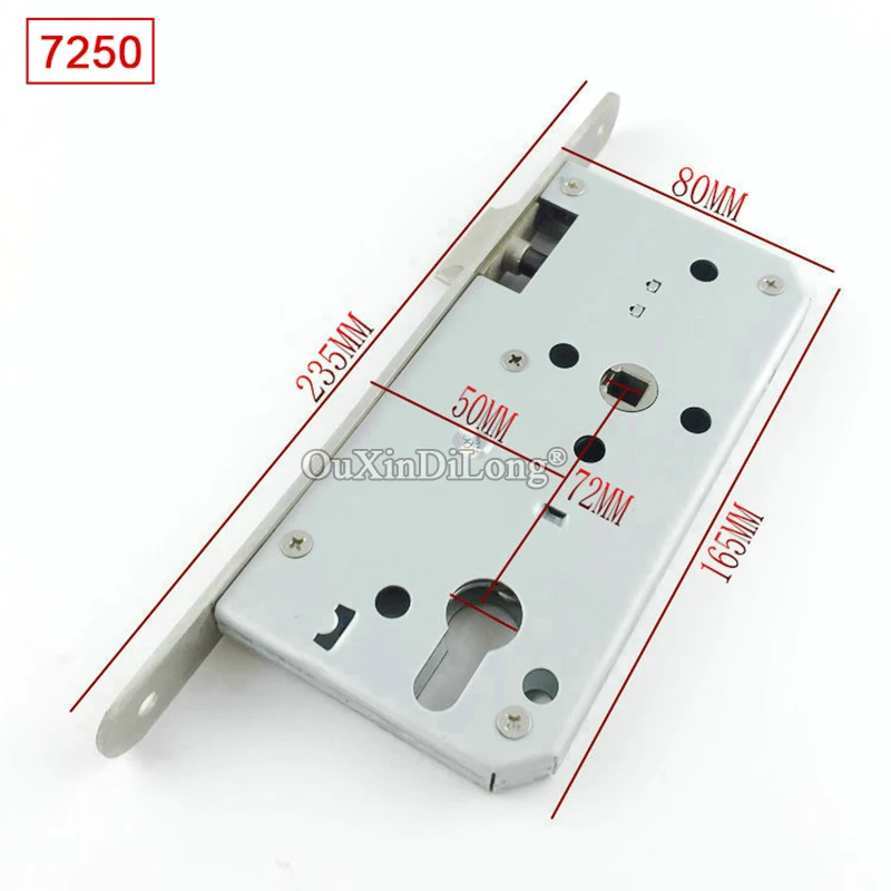 HOT European Mortise Door Lock body Fire-proof Door Lockbody 5072/5572/6072/6572 Interior Door Lock Repair Parts Powder Finished