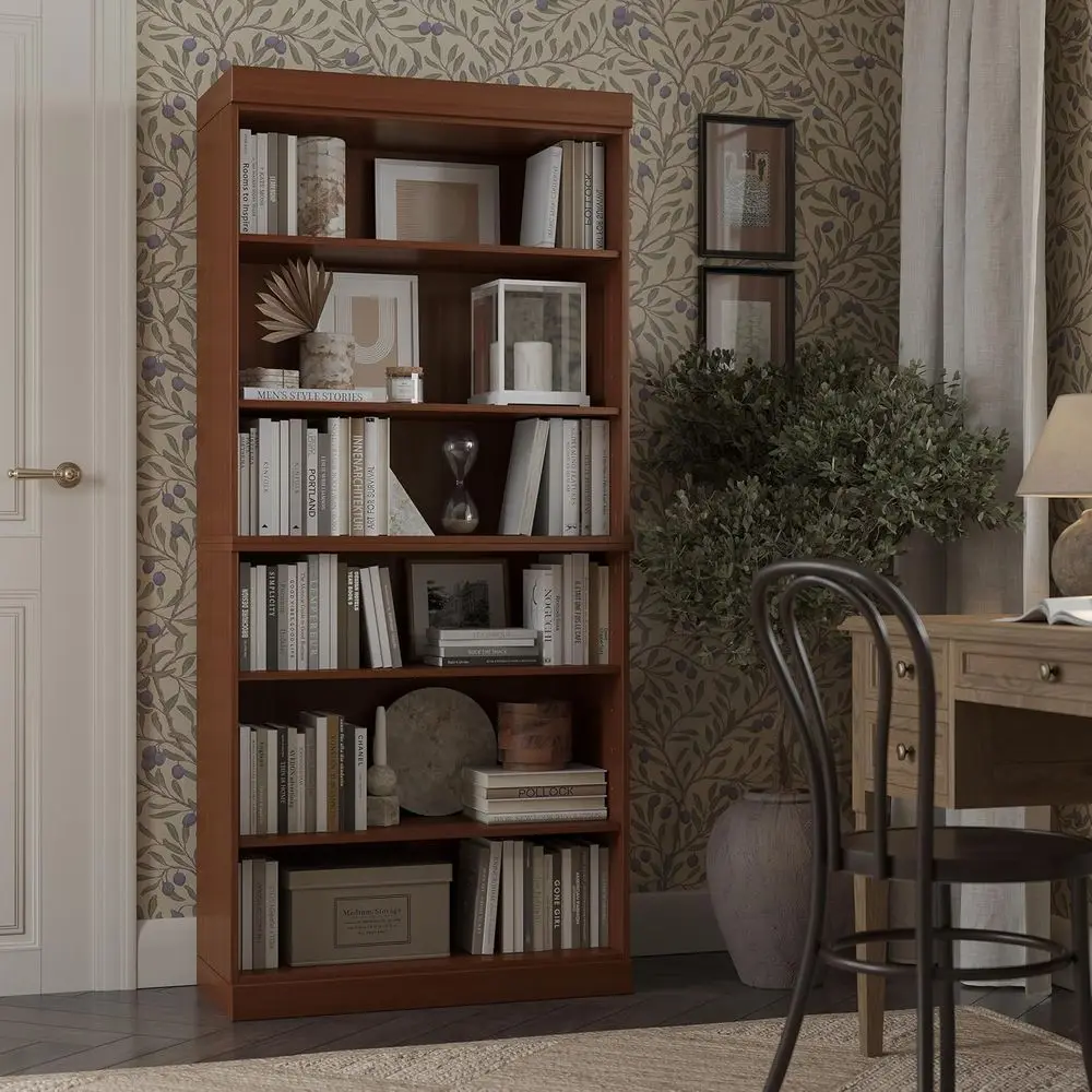 

Stackable 6-Tier Solid Wood Bookshelf - 71.5H x 32W, Mocha, Eco-Friendly, Made in Brazil