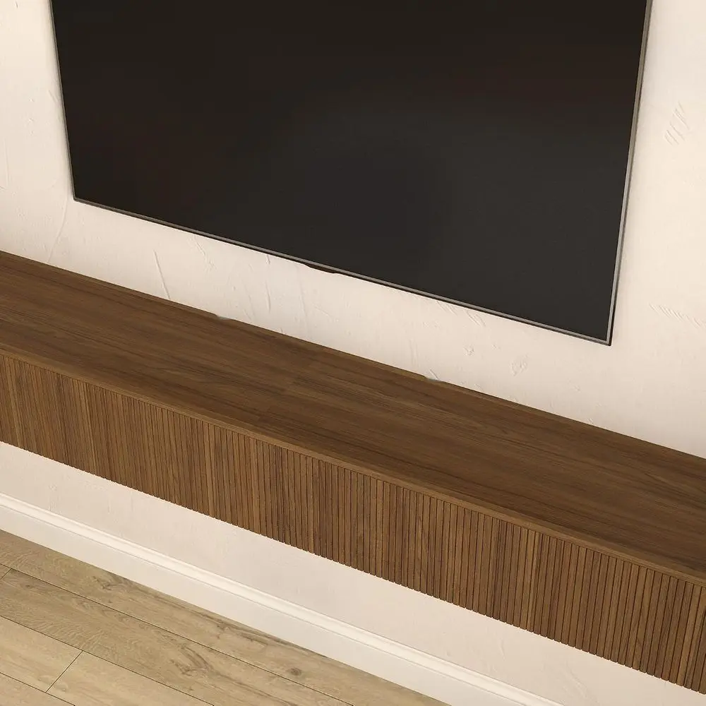 110 Floating TV Stand with RGB LED Backlight, Wall Mounted Extra Long TV Cabinet for 110 Inch TV, Entertainment Center with Stor