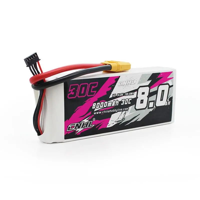 8000mah 14.8v 4s 30c Xt90 Plug Cnhl  Lipo Battery Soft Pack