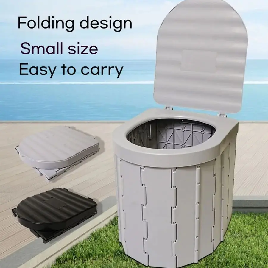 

Car Mounted Folding Outdoor Toilet With Lid Mobile Emergency Toilet Car Seat Toilet Essential For Outdoor Camping