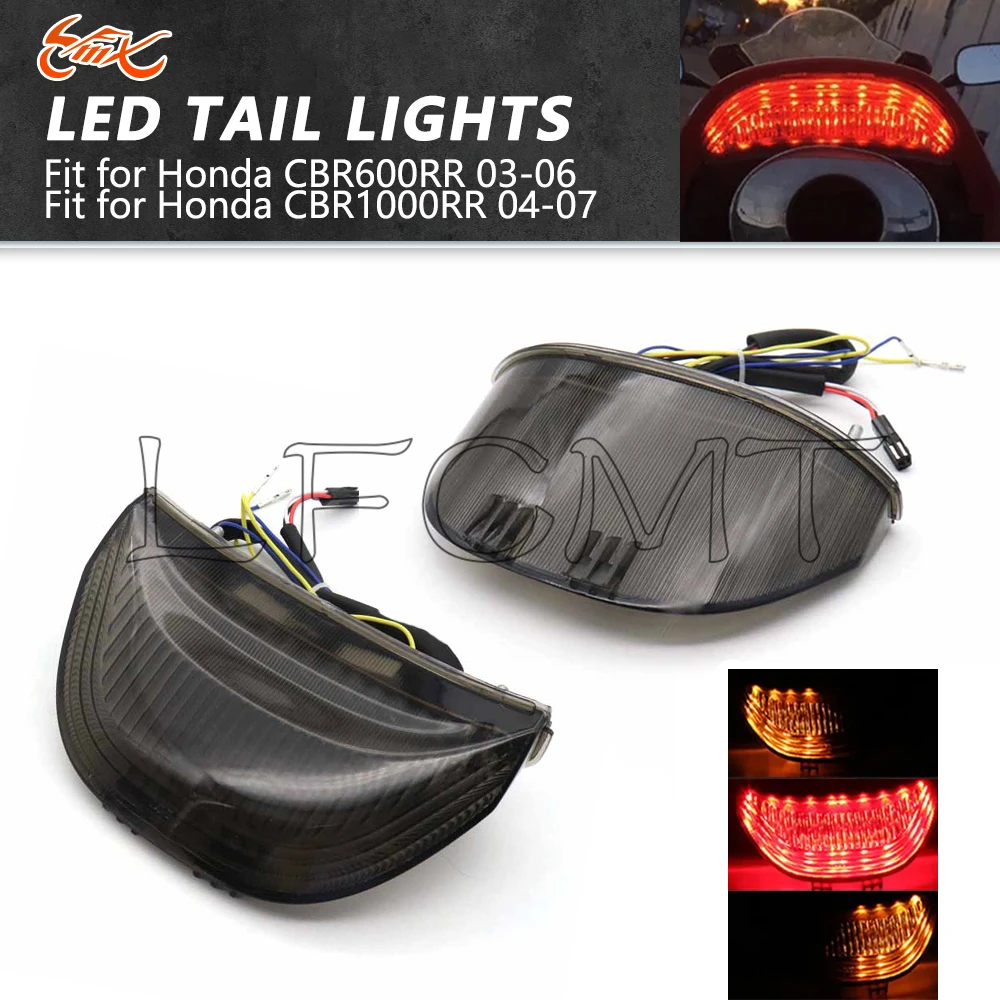 

Motorcycle Rear LED Tail Lights Brake Turn Signals Stop Lamp Taillight Fit for Honda CBR1000RR 2004-2007 CBR600RR F5 2003-2006