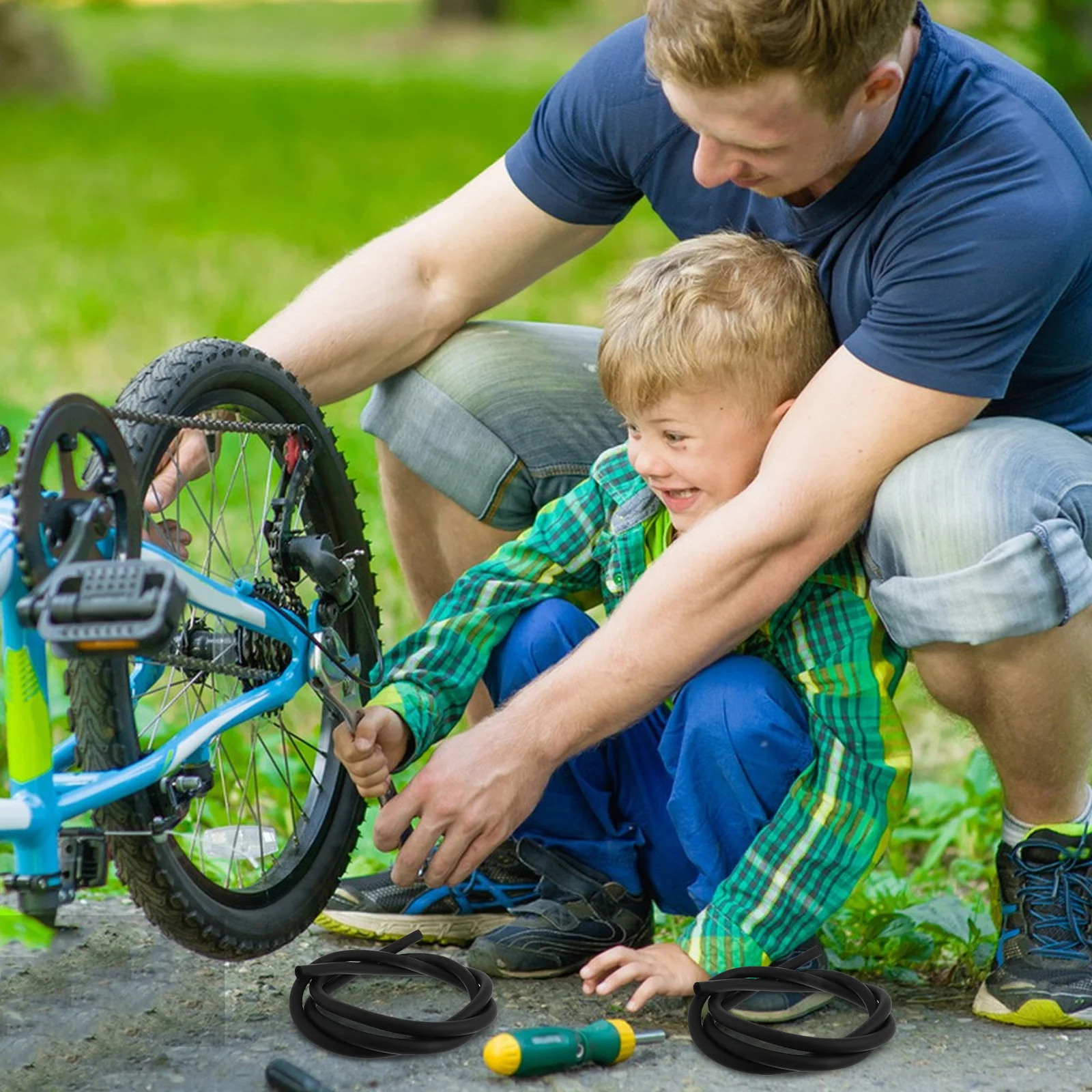 2 قطعة الأكمام رغوة المثبط إمدادات الدراجة امتصاص الصوت أنبوب مكافحة الضوضاء كابل الإسكان دراجة الإطار التبعي