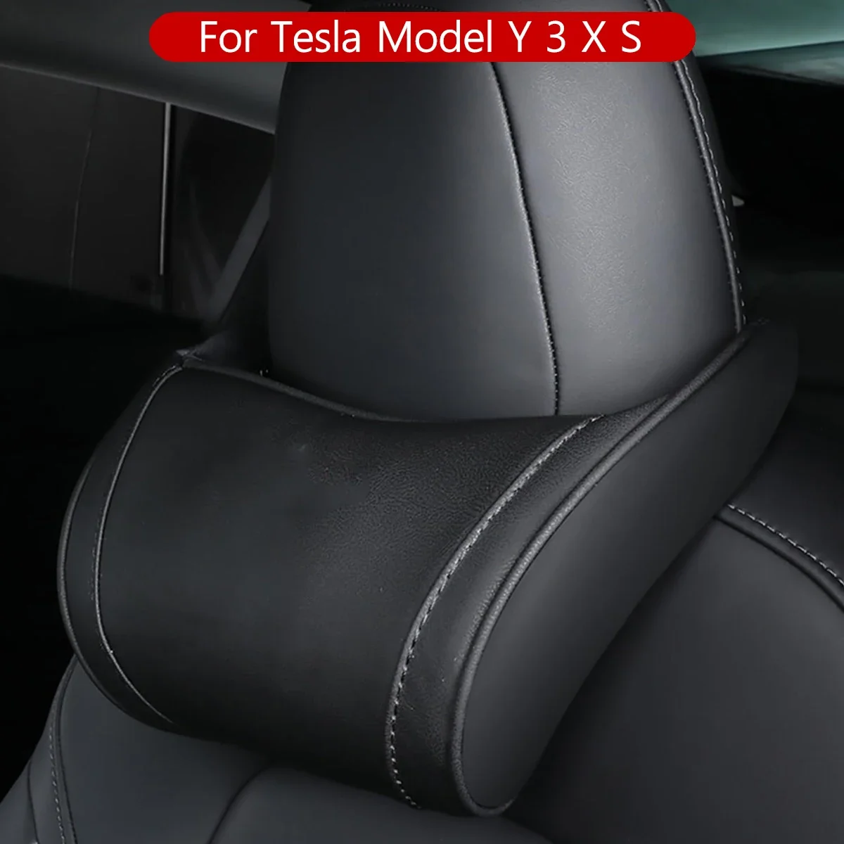 Cuscino per il collo dell\'auto Memory Foam Design ergonomico Supporto per il collo del sedile Poggiatesta per Tesla Model 3 YSX Accessori Cybertruck