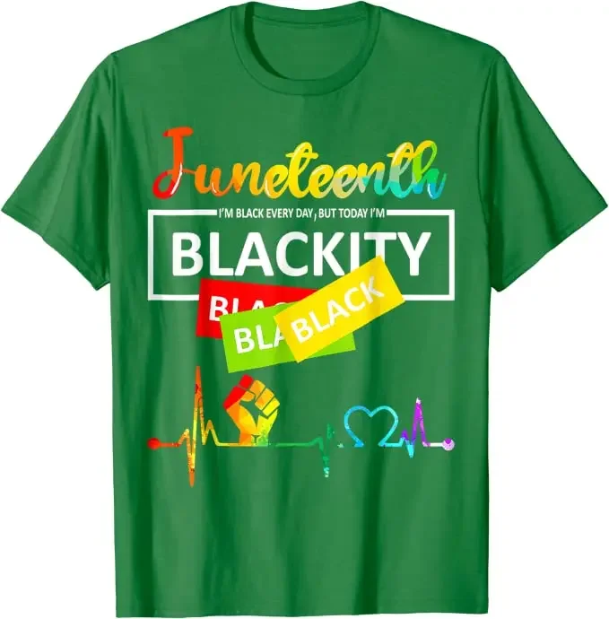 Juneteenth Blackity Heartbeat Black History African America T-Shirt Breaking Every Chain Since 1865 June 19 US Flag Tee Top