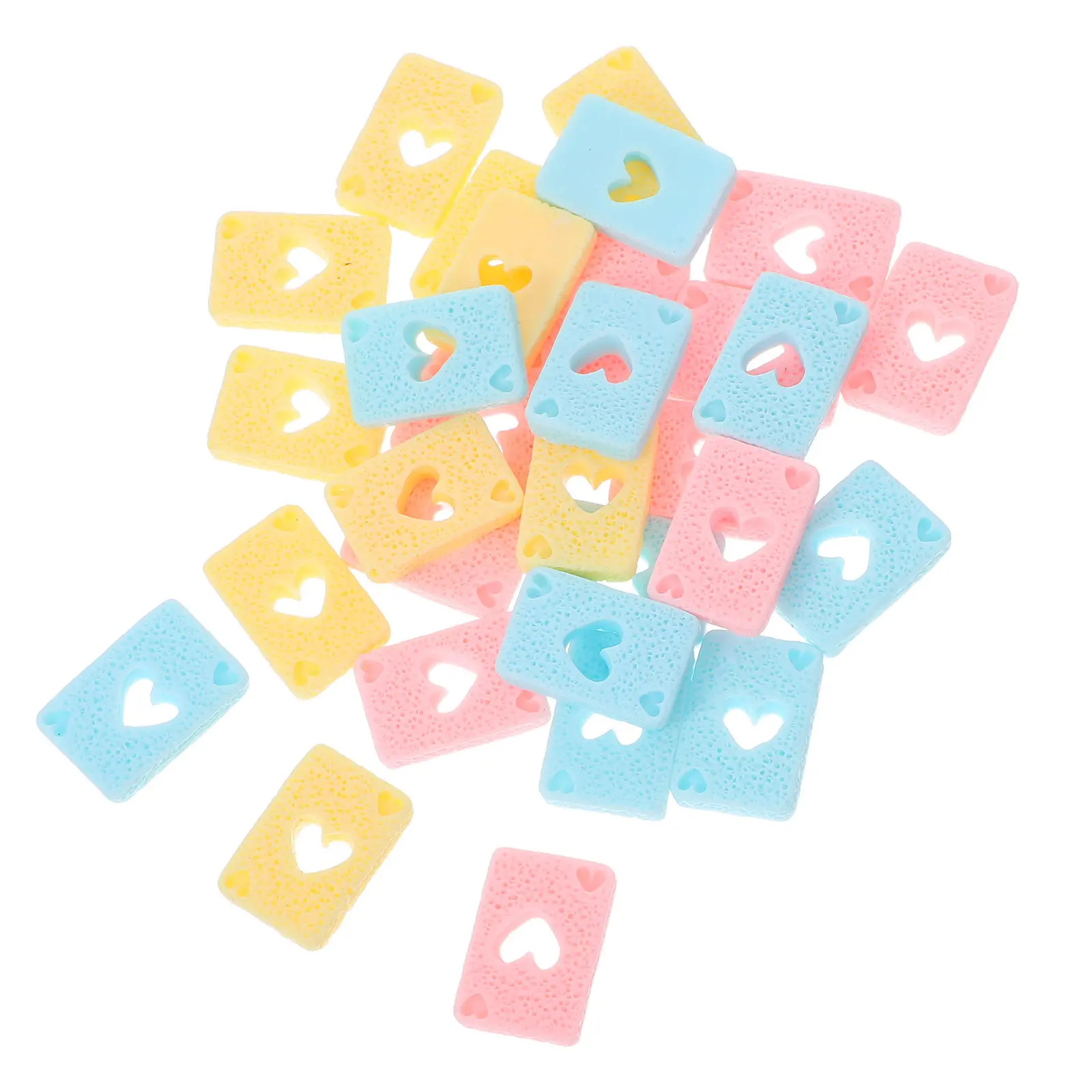 30Pcs Candy Color Resin Playing Card Accessories DIY Phone Case Scrapbooking Jewelry Making Poker Charms Artificial Card