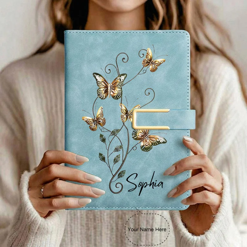 Custom Name A5 Notebook, Personalized Text Softcover 200 Pages Pen Loop and Bookmark, 2D Flat Effect- Perfect for Personalised