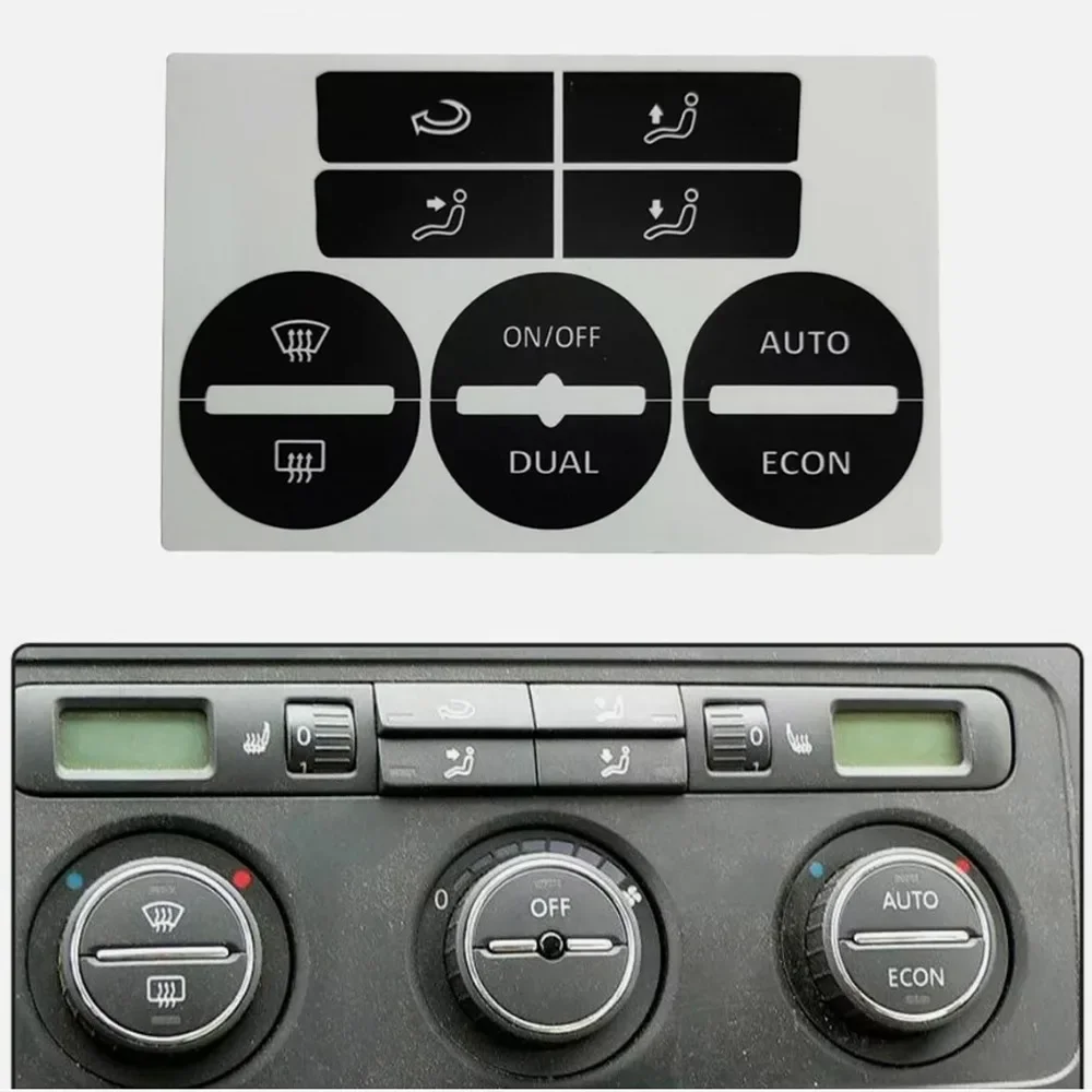 

Car Center Console AC Climate Control Button Worn Repair Kit Decals Stickers Car Button Stickers for VW GOLF MK5/Passat 04-08