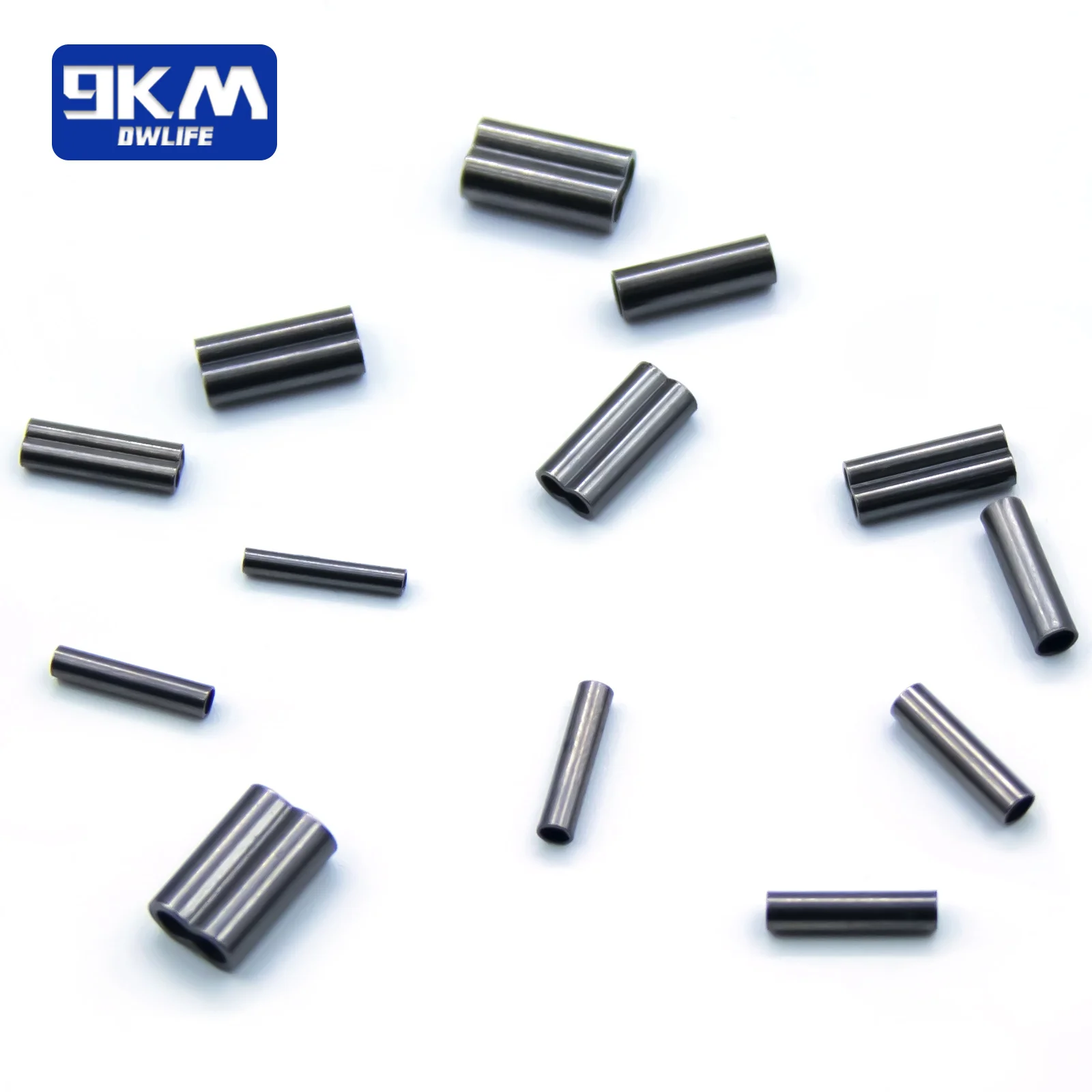 9KM 50Pcs Angeln Crimpen Ärmeln Draht Rohr Angeln Einzigen Doppel Barrel Angelschnur Zubehör Rohr Stecker – Detail 3