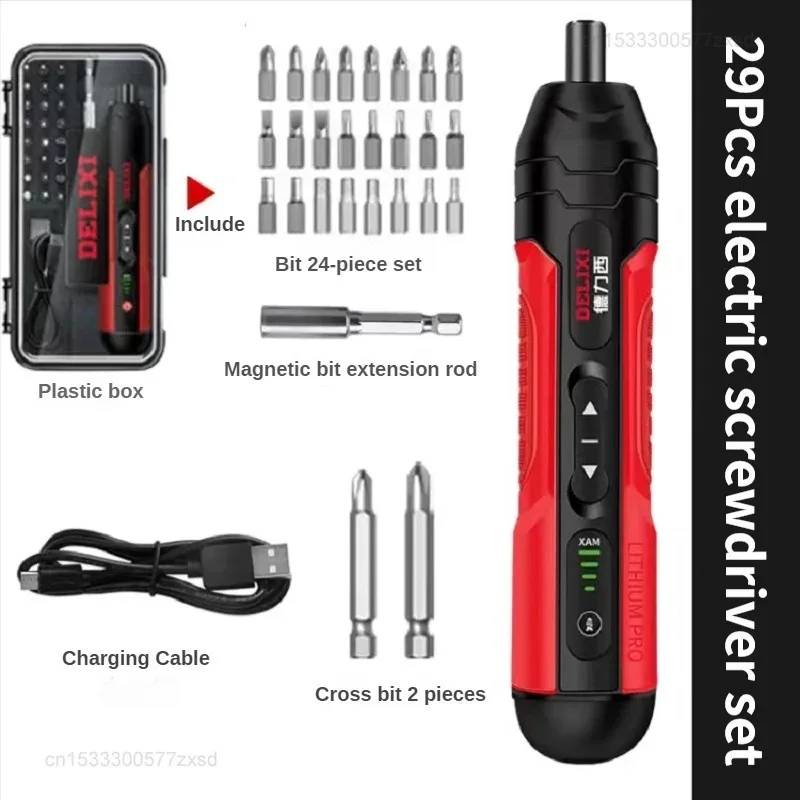 Xiaomi DELIXI Cordless Electric Screwdriver Set 3.6V Rechargeable Lithium Battery Screwdrivers Repair Precision Set Power Tools