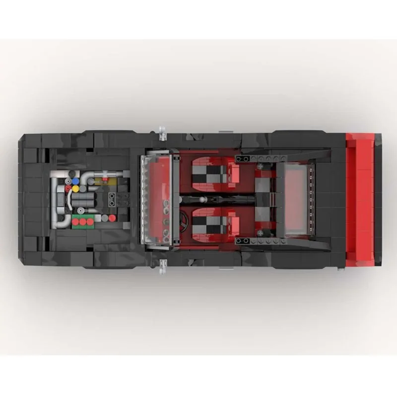 MOC-232634 clássico novo modelo de bloco de construção de supercarro preto esportivo icônico, 1862 peças, presente de brinquedo de aniversário para meninos e crianças