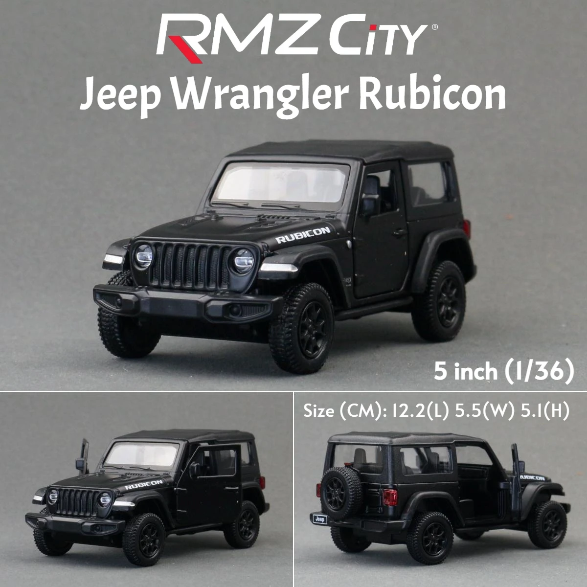 1/36 Jeep Wrangler Rubicon Off-Road Toy Car RMZ CiTY Diecast