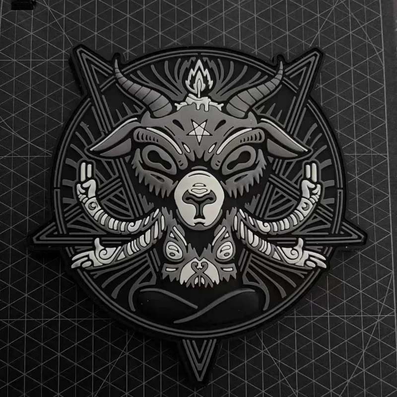 

Bafengte Sheep Head 3D Soft Rubber PVC Patch Black Goat Demon Morale Badge Outdoor Backpack Patches for Clothing DIY Accessories