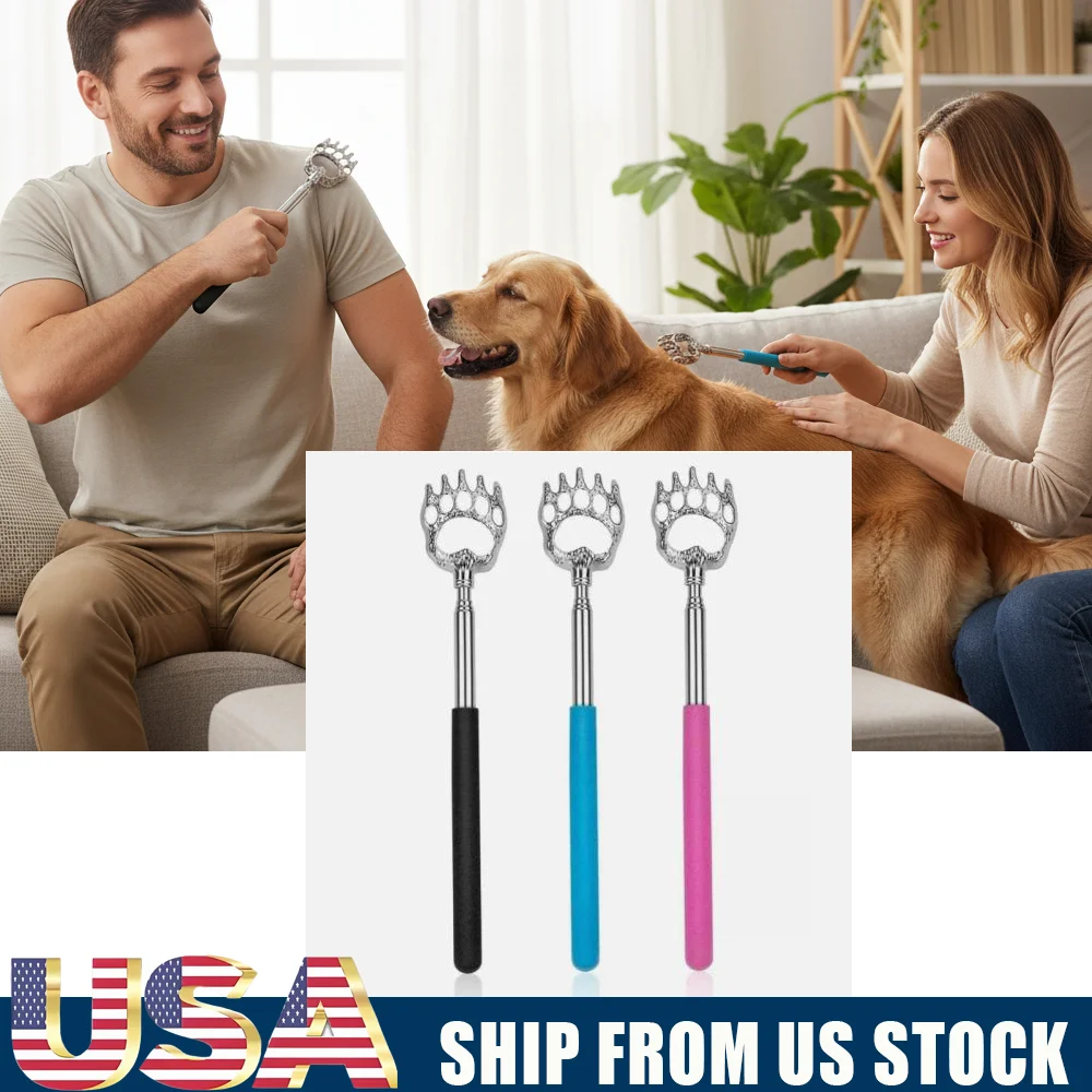 

Portable Extendable Back Scratcher Bear Claw Scratching Back Scratcher Massager For Both Human and Pets Extendable Back Massager
