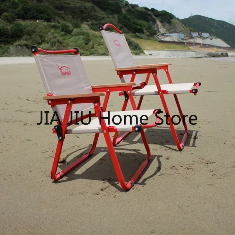 

Outdoor Folding Beach Chairs Portable Camping Fishing Picnic Beach Chairs Arm Lawn Cadeira De Praia Patio Furniture QF50OC