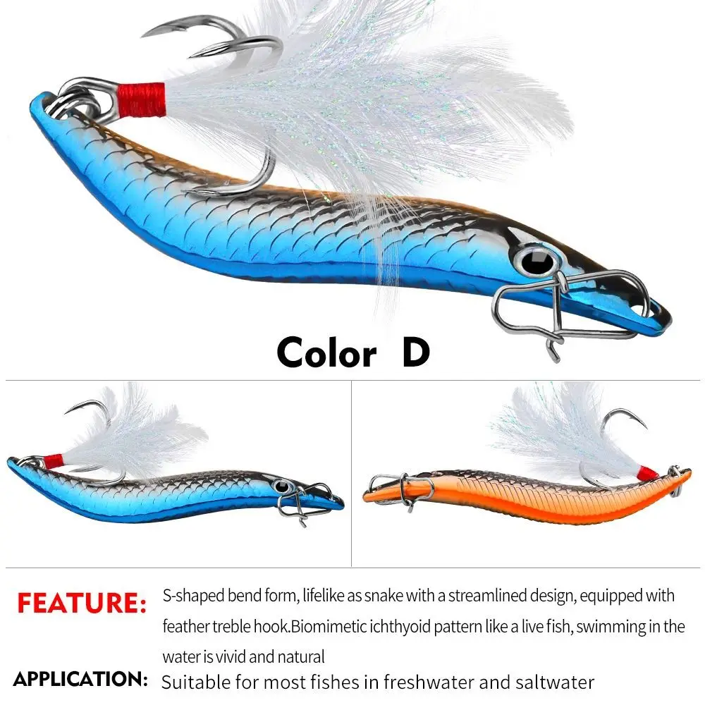 10g15g 20g Metal VIB Leech Spinners Spoon Lures VIB with Feather Hook Leech Fishing Lures Leech S Leech Bait