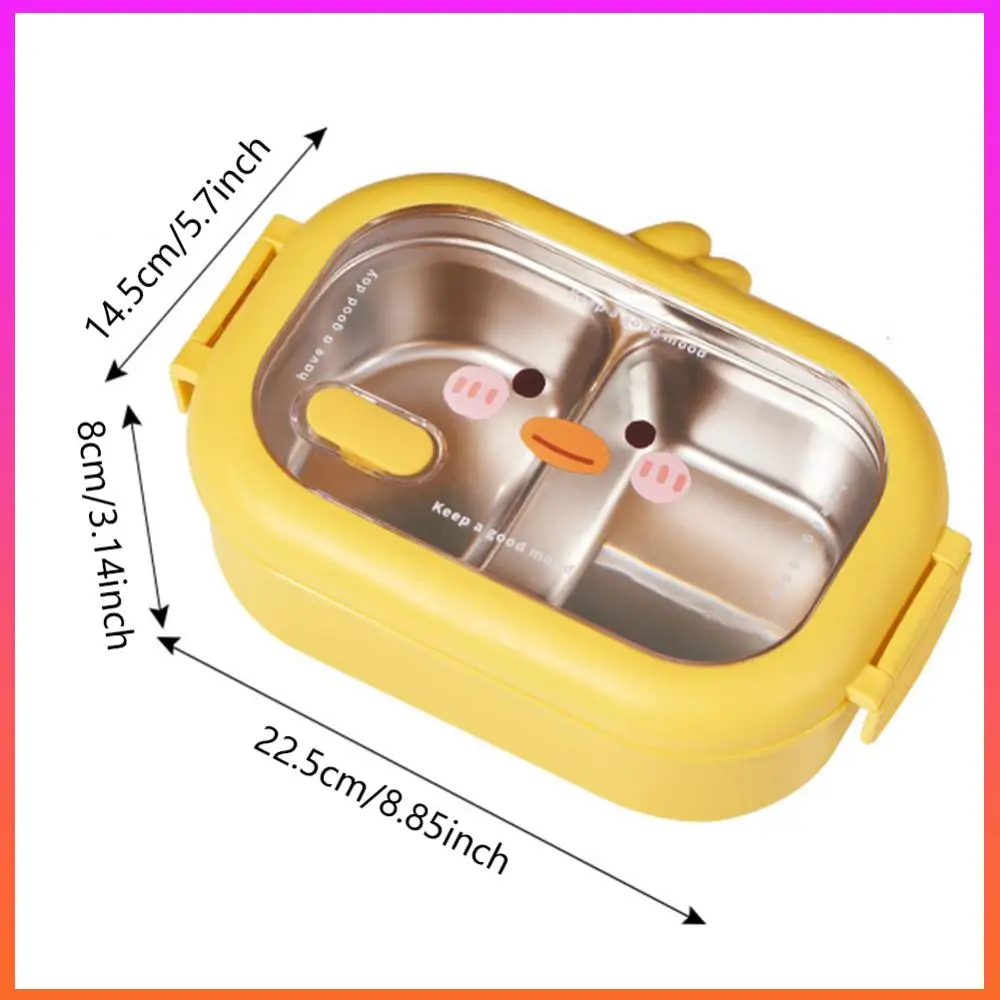

Детская школьная коробка Kawaii Bento из нержавеющей стали, герметичный портативный контейнер для еды с двумя ящиками, отделение для еды