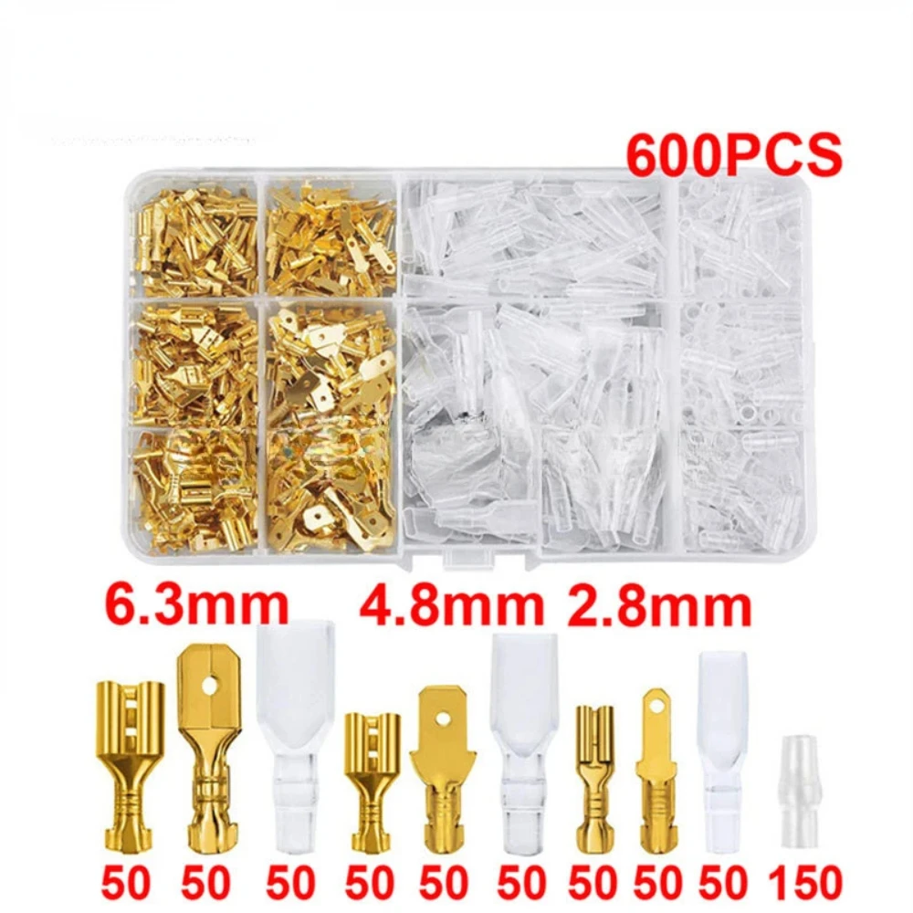 120/270/480/600/1000/1050PCS Terminal connector combination set Male and Female Wire Connectors - Crimp Spade Connectors